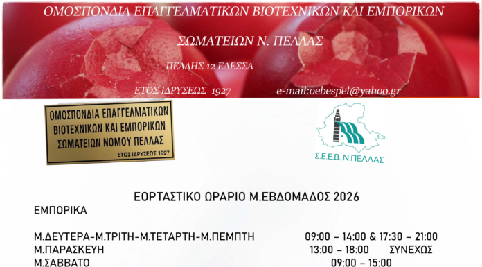 Το εορταστικό ωράριο της M. Εβδομάδος των καταστημάτων