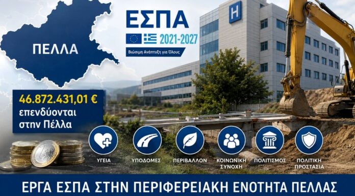 Έργα ΕΣΠΑ στην Περιφερειακή Ενότητα Πέλλας