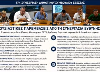 Συνεργασία Ευθύνης: Ουσιαστικές παρεμβάσεις στην 17η συνεδρίαση του Δημοτικού Συμβουλίου Έδεσσας